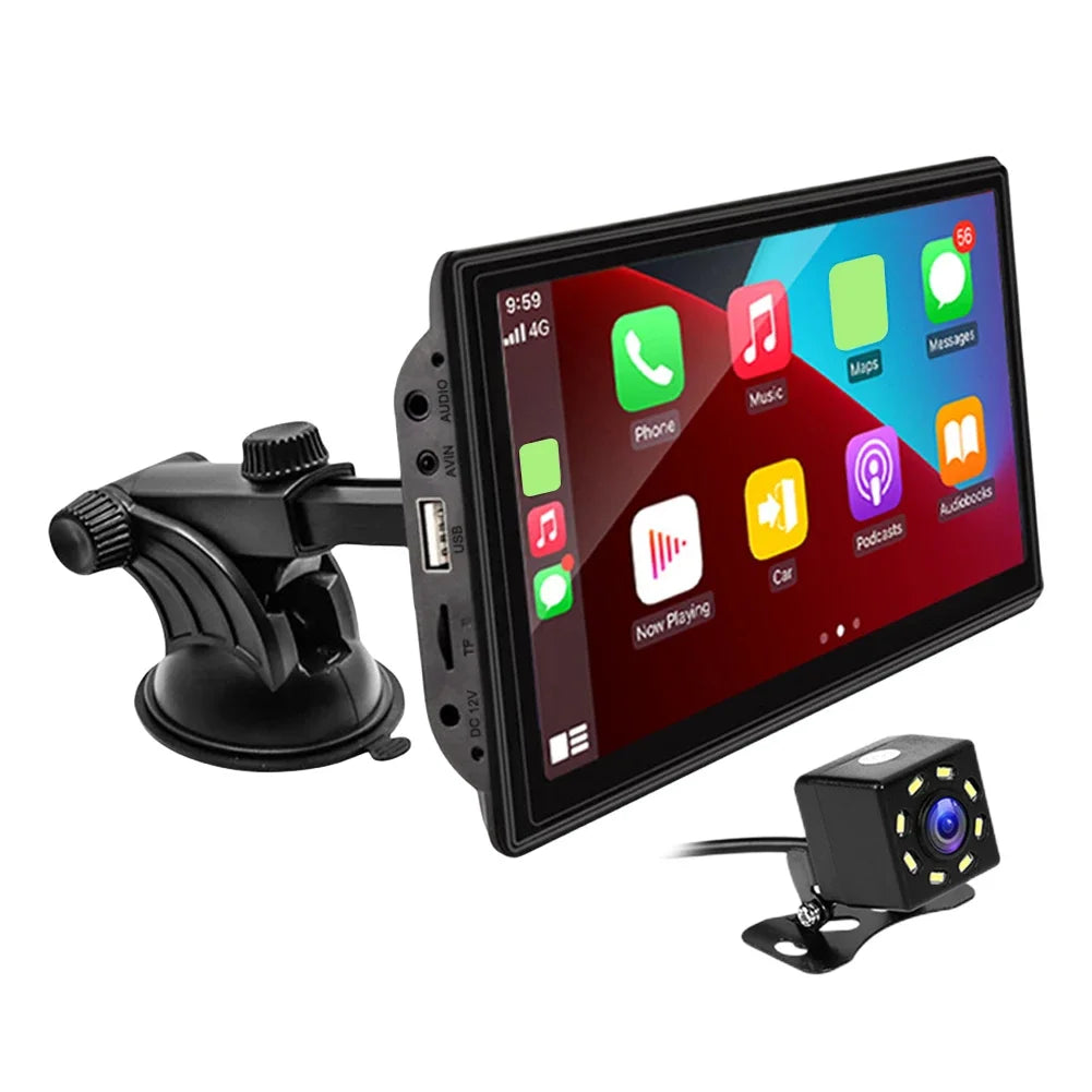 HD Display Car Radio with Carplay and Android Auto, Bluetooth Compatibility, Intelligent System, WiFi, FM Radio, and Reversing Camera