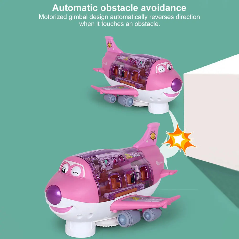 Electric Kid Transformation Aircraft Toys Car Deformation Plane Model Music Simulation Boy Children Traffic Toy Christmas Gifts