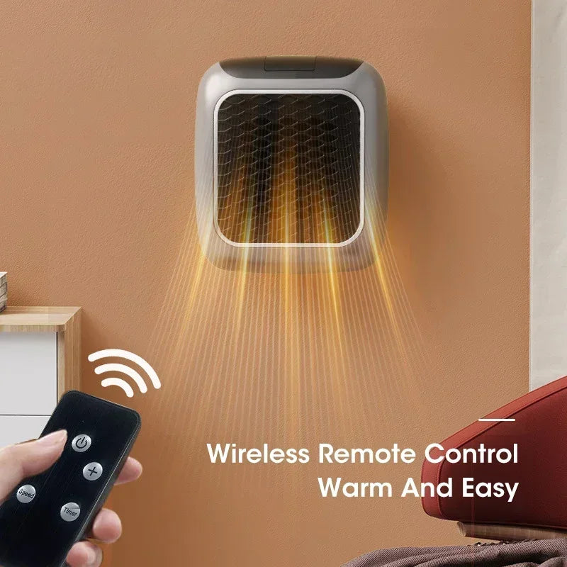 Portable Electric Heater with Remote | Fast Heating Fan for Bathroom & Bedroom | EU Plug