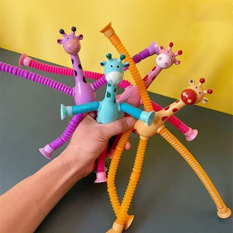 Telescopic Giraffe Pop Tubes – Sensory Suction Cup Toys for Kids