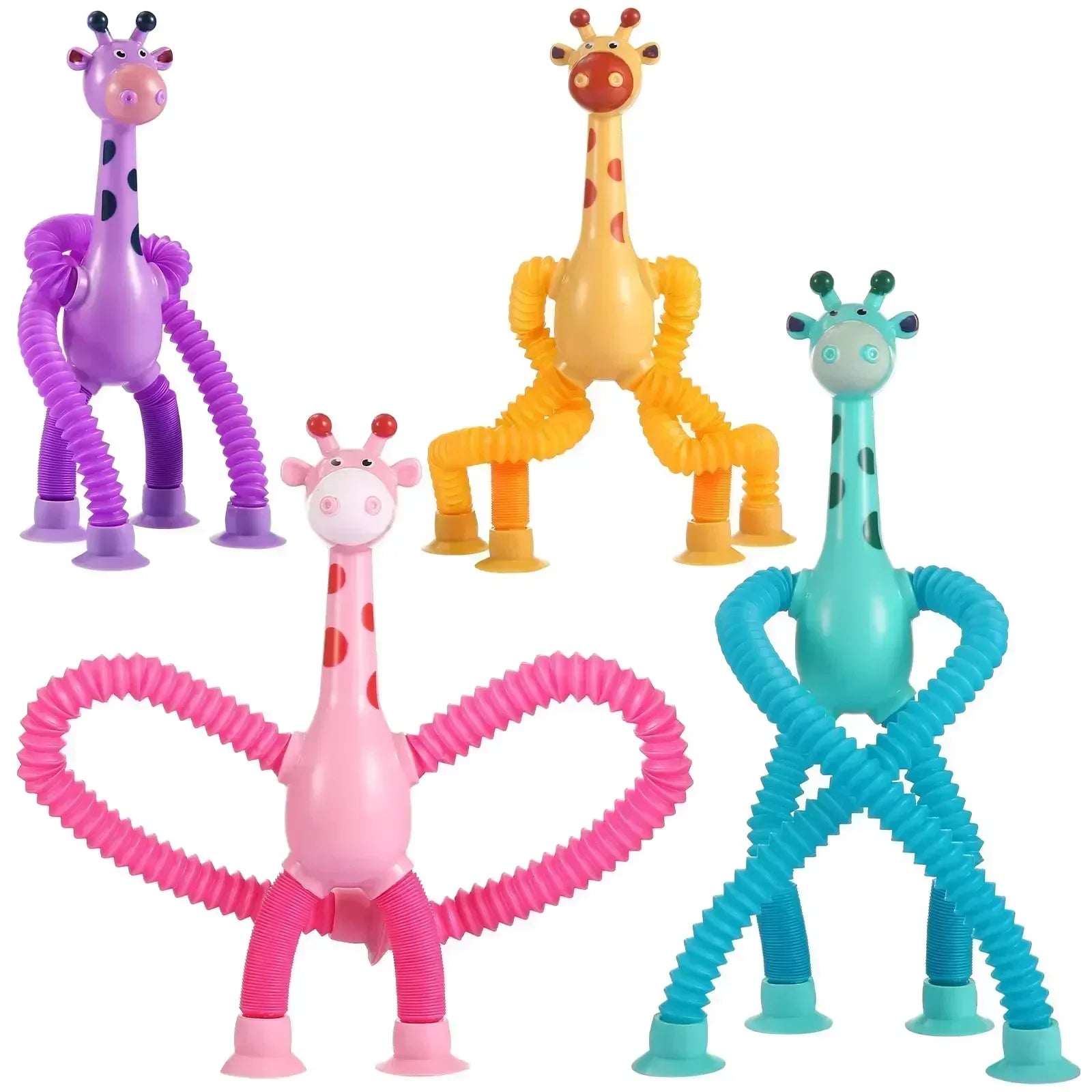Telescopic Giraffe Pop Tubes – Sensory Suction Cup Toys for Kids